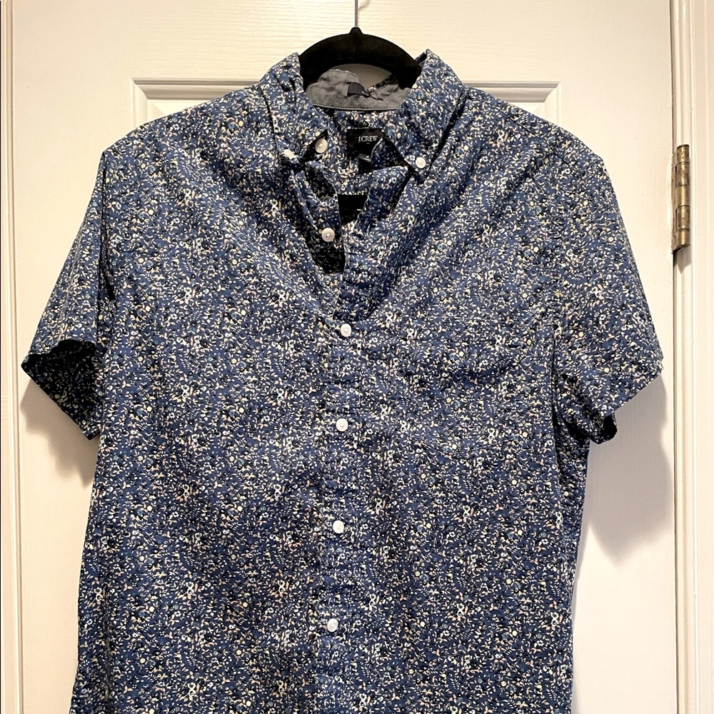 J.Crew Floral Short-Sleeve Button-Down Shirt